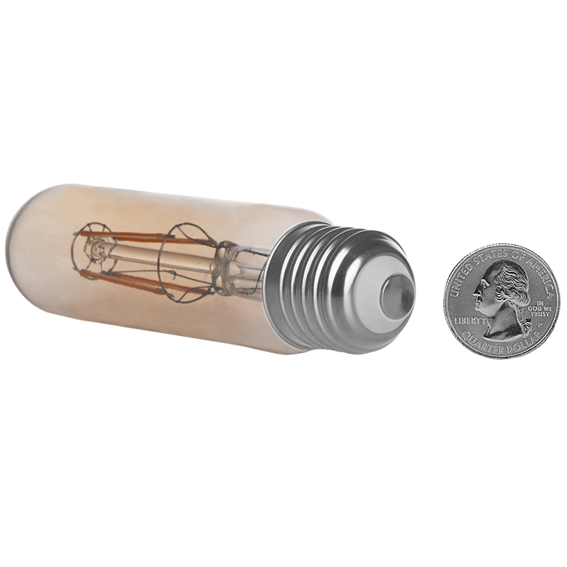 Gold Tint T10 E26/E27 4W LED Vintage Antique Filament Light Bulb, 40W Equivalent, 4-Pack Gold Tint T10 E26/E27 4W LED Vintage Antique Filament Light Bulb, 40W Equivalent, 4-Pack